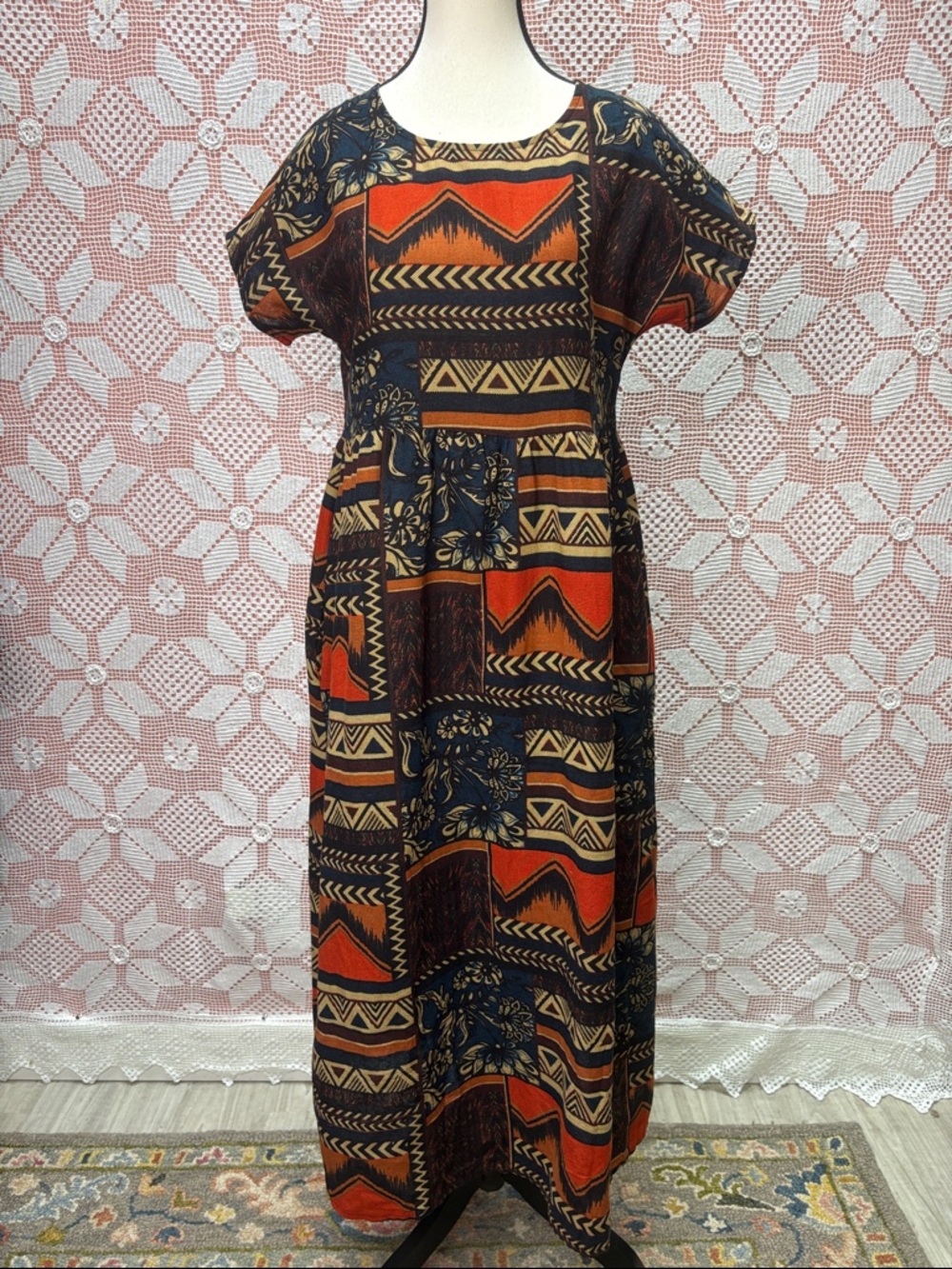 Boho Tribal Print Maxi Dress | Flowy